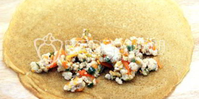 Рецепт блинов фаршированных мясом и овощами