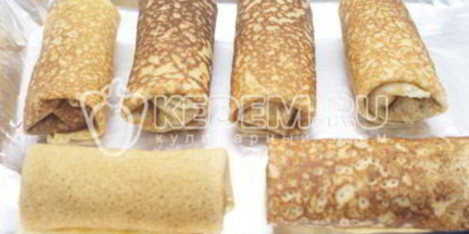 Рецепт блинов фаршированных мясом и овощами