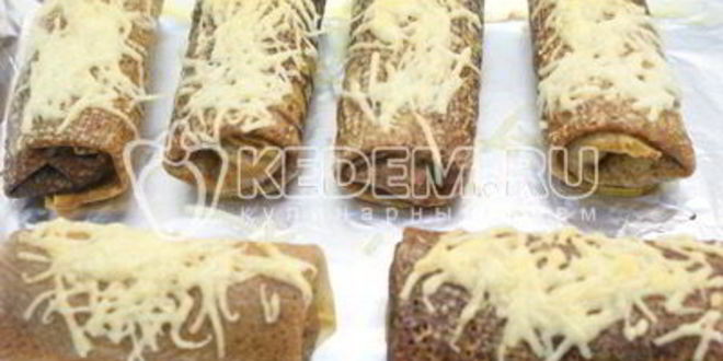 Рецепт блинов фаршированных мясом и овощами