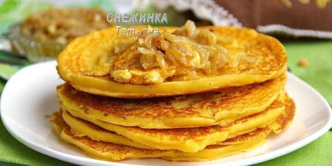 Рецепт блинов гороховых с луковым конфитюром