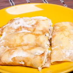 Рецепт Блинов на молоке с творогом