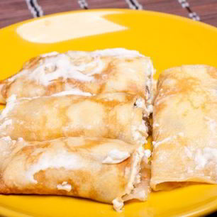 Рецепт Блинов на молоке с творогом