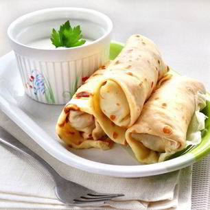 Рецепт Блинов по-польски с курицей и курагой