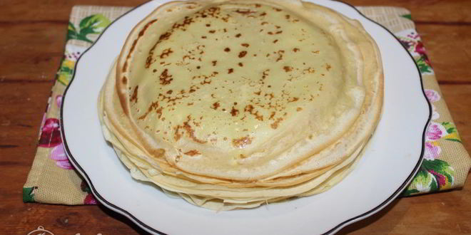 Рецепт блинов с ветчиной и сыром