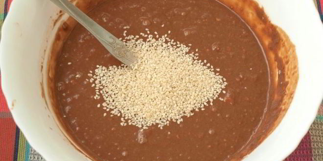 Рецепт панкейков с шоколадом и кунжутом