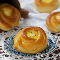 Рецепт Булочек Розочки с творогом