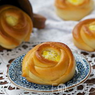 Рецепт Булочек Розочки с творогом