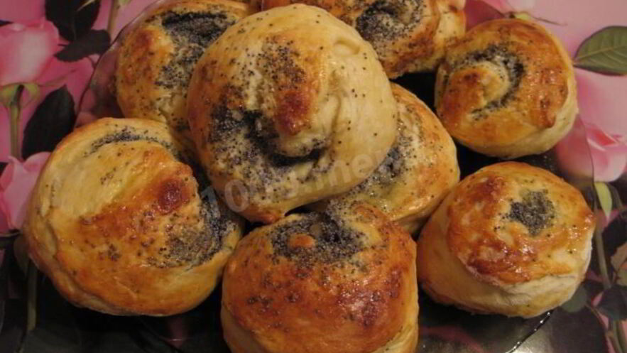 Рецепт красивых булочек с маком из дрожжевого теста