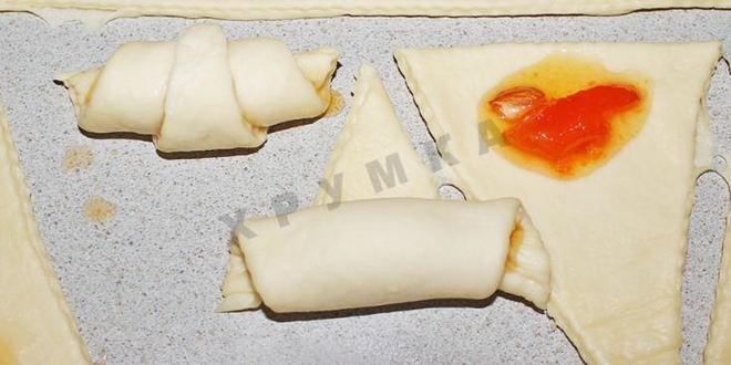 Рецепт круассанов из слоеного дрожжевого теста