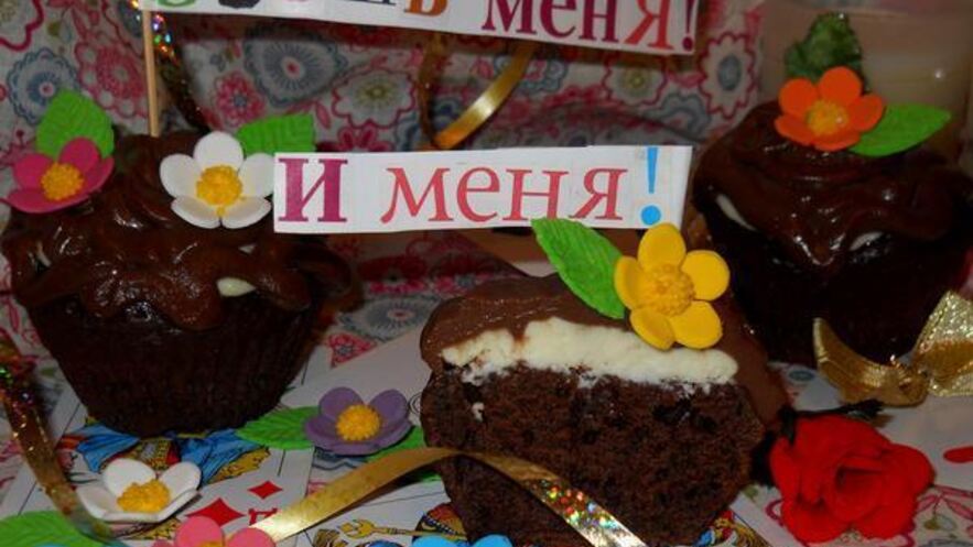 Рецепт шоколадных капкейков-ватрушек