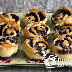 Рецепт Черничных рулетиков