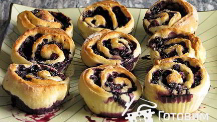 Рецепт Черничных рулетиков