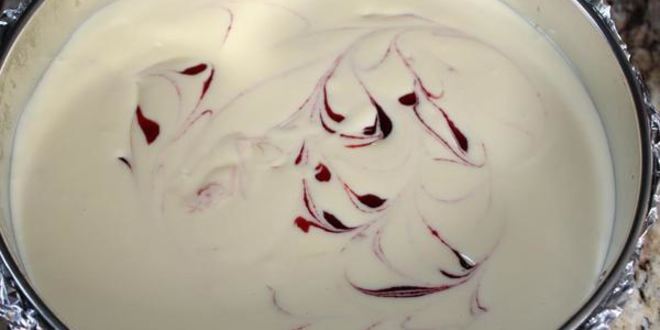 Рецепт чизкейка с белым шоколадом и малиной