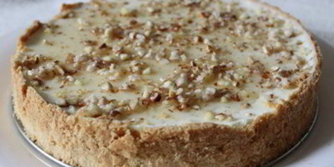 Рецепт чизкейка с миндальным пралине