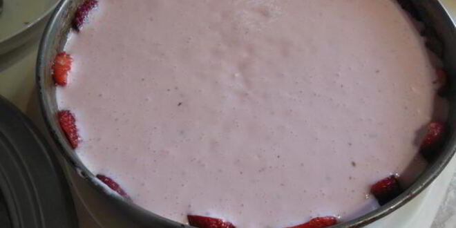 Рецепт клубничного чизкейка с маршмеллоу