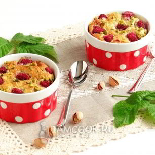 Рецепт Миндального чизкейка с малиной