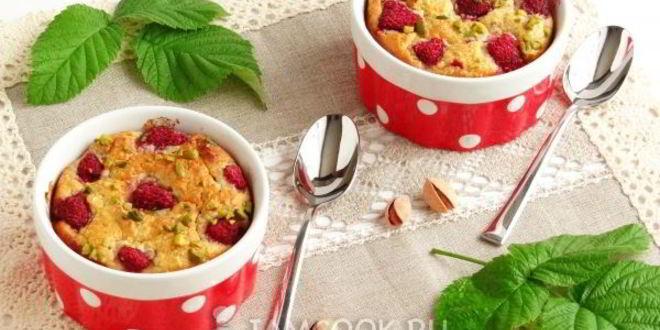 Рецепт миндального чизкейка с малиной