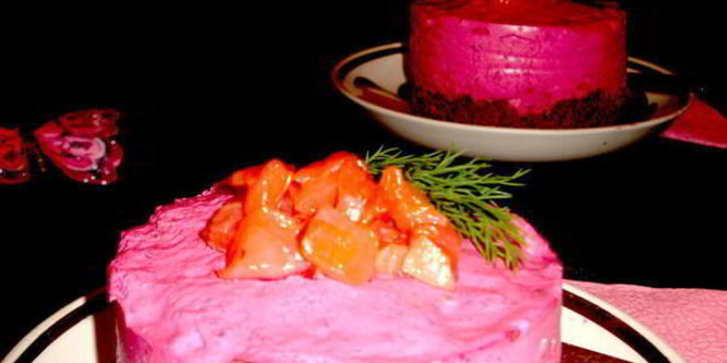 Рецепт свекольного чизкейка с форелью