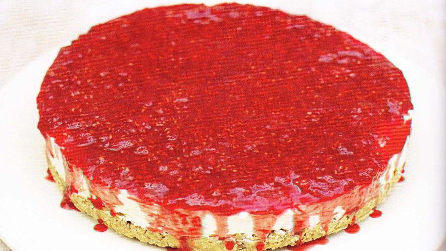 Рецепт ванильного чизкейка с малиновым соусом