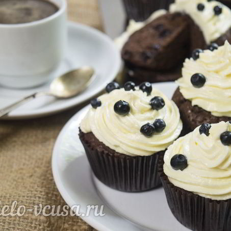 Рецепт Капкейков с творожным кремом