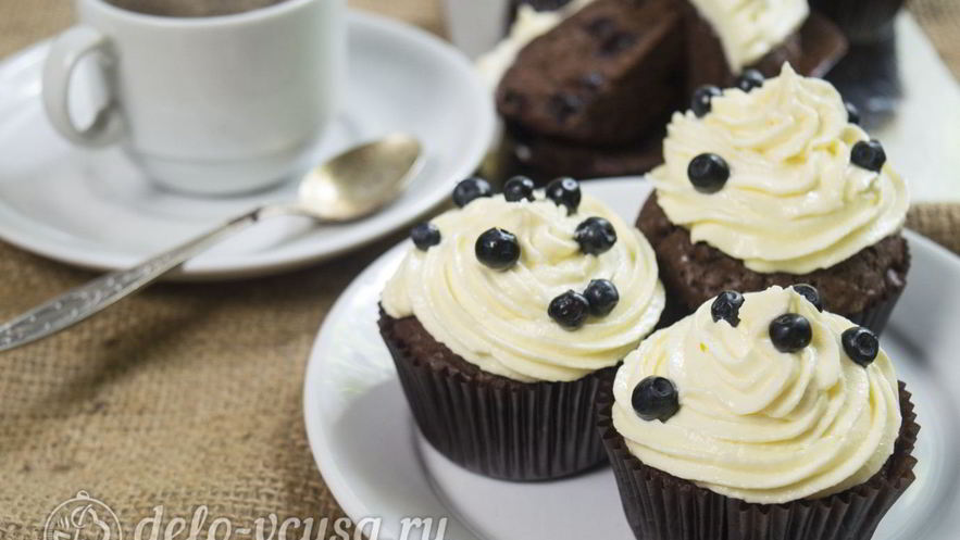 Рецепт капкейков с творожным кремом