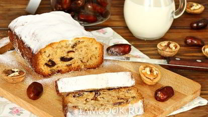 Рецепт Кекса с финиками и орехами