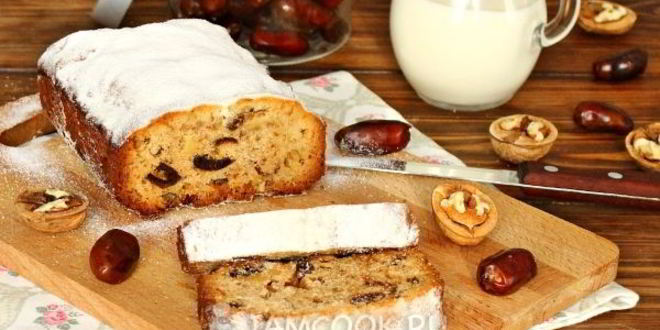 Рецепт кекса с финиками и орехами