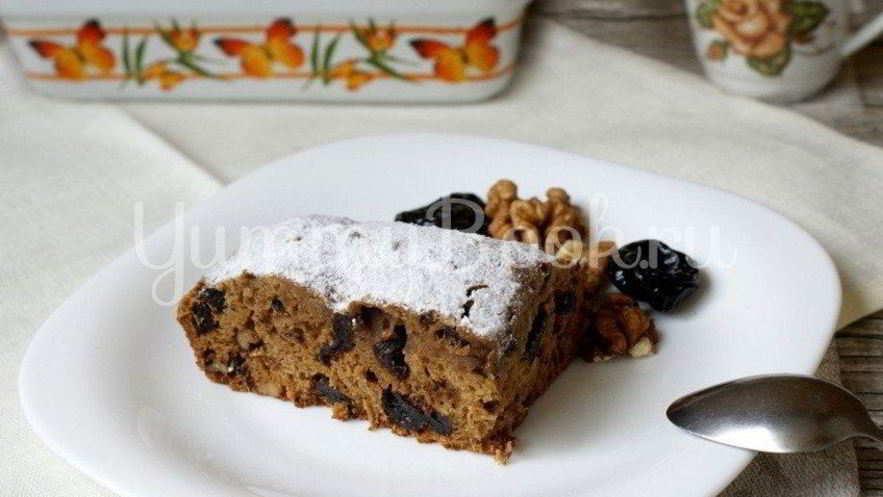 Рецепт кофейного кекса с орехами и черносливом