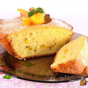Рецепт Лимонного кекса с персиками