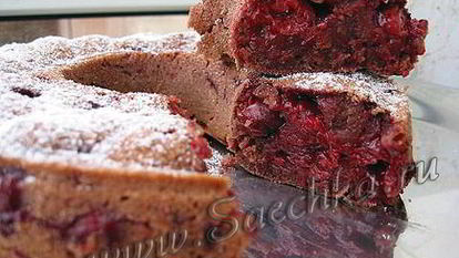 Рецепт Постного вишнево-шоколадный кекс
