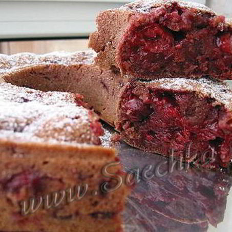 Рецепт Постного вишнево-шоколадный кекс