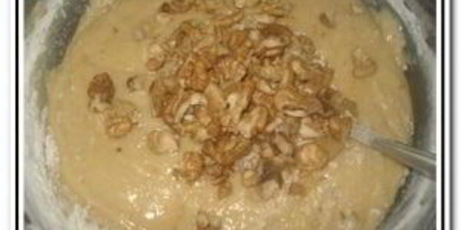 Рецепт ревеневого кекса с орехами