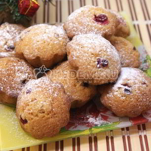 Рецепт Ванильных кексиков с клюквой