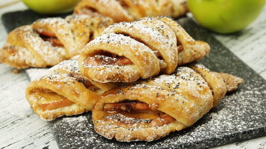Рецепт конвертиков с яблоками