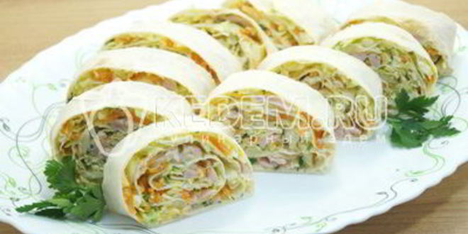 Рецепт быстрой закуски из лаваша