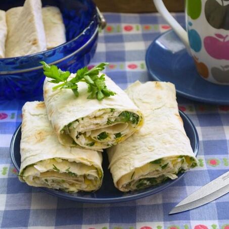 Рецепт Лаваша с брынзой и зеленью