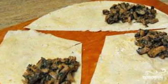 Рецепт лаваша с грибами в духовке