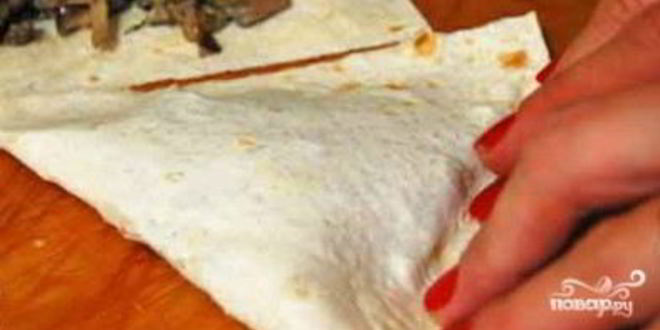 Рецепт лаваша с грибами в духовке