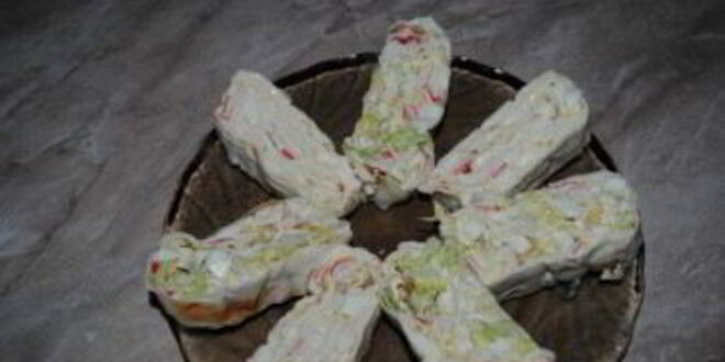 Рецепт лаваша с крабовыми палочками и плавленым сыром