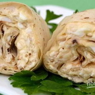 Рецепт Лаваша с плавленым сыром и яйцом