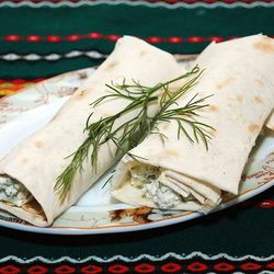 Рецепт Лаваша с творогом и чесноком