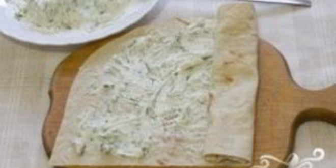Рецепт лаваша с творогом и чесноком