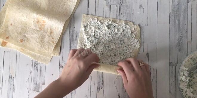 Рецепт лаваша с творогом и зеленью быстро и вкусно