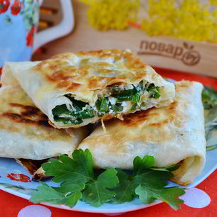Рецепт Лаваша с яйцом и шпинатом