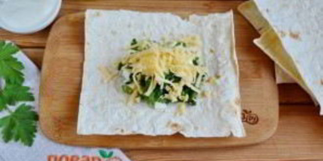 Рецепт лаваша с яйцом и шпинатом