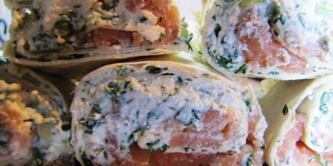 Рецепт лаваша закусочного, с творогом и семгой