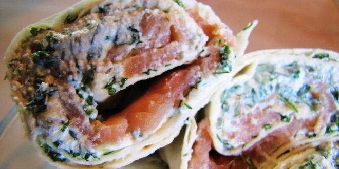 Рецепт лаваша закусочного, с творогом и семгой