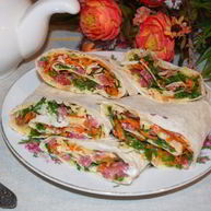 Рецепт Закуски из лаваша с корейской морковкой