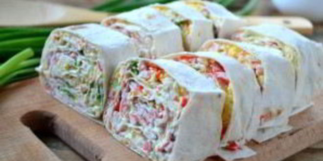 Рецепт закуски из лаваша с крабовыми палочками