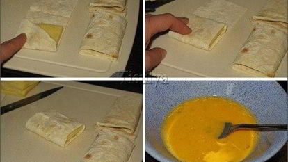 Рецепт Жареного сыра в лаваше